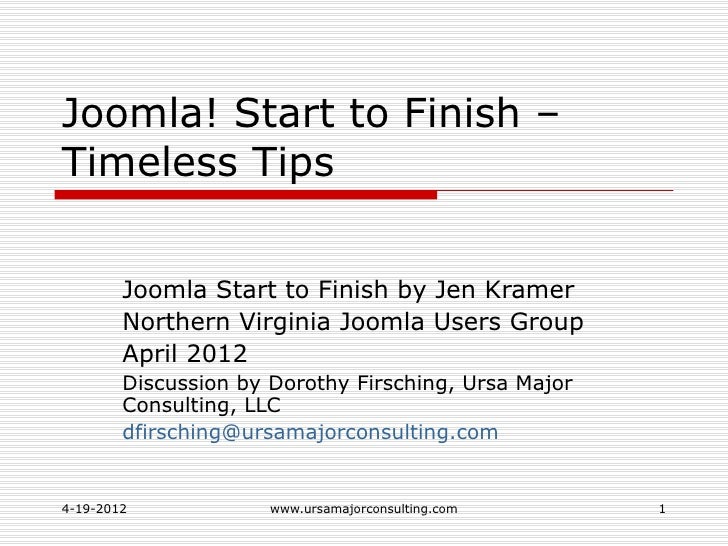 joomla start to finish